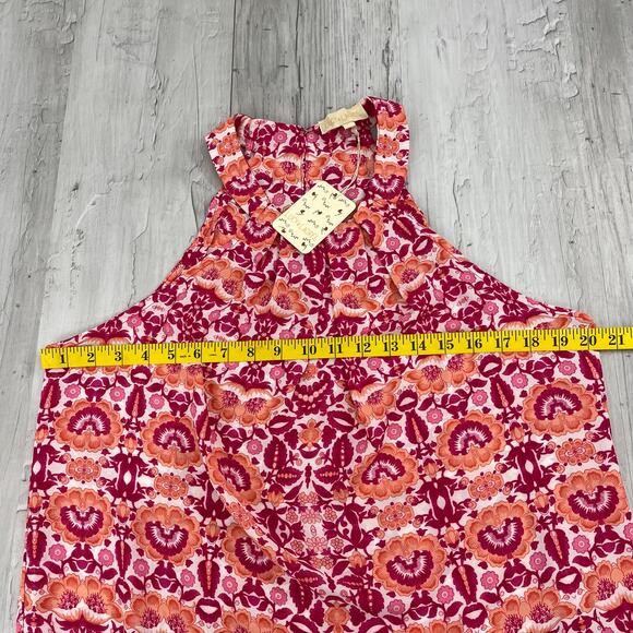 Lucy & Laurel Sleeveless Paisley Floral Halter Flowy Vacation Beach Tank Blouse - Picture 7 of 8